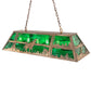 Meyda Lighting Wolf at Lake 48" 6-Light Antique Copper Island Pendant Light With Emerald Green Art Shade Glass