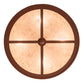 Meyda Lighting Wolf on the Loose 18" 4-Light Rust Flush Mount Light With Silver Mica Shade Glass