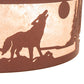 Meyda Lighting Wolf on the Loose 18" 4-Light Rust Flush Mount Light With Silver Mica Shade Glass