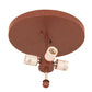 Meyda Lighting Wolf on the Loose 18" 4-Light Rust Flush Mount Light With Silver Mica Shade Glass