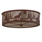 Meyda Lighting Wolf on the Loose 23" 4-Light Rust Flush Mount Light With Silver Mica Shade Glass