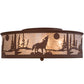 Meyda Lighting Wolf on the Loose 23" 4-Light Rust Flush Mount Light With Silver Mica Shade Glass