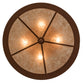 Meyda Lighting Wolf on the Loose 23" 4-Light Rust Flush Mount Light With Silver Mica Shade Glass