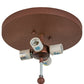 Meyda Lighting Wolf on the Loose 23" 4-Light Rust Flush Mount Light With Silver Mica Shade Glass