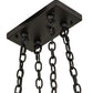 Meyda Lighting Wood Beam 42" 8-Light Textured Black & American Walnut Chandelier With Clear Crystal Idalight Shade