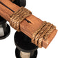 Meyda Lighting Wood Beam 42" 8-Light Textured Black & American Walnut Chandelier With Clear Crystal Idalight Shade