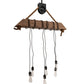 Meyda Lighting Wood Beam 44" 6-Light Textured Black & Old Distressed Wood Pendant Light