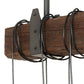 Meyda Lighting Wood Beam 48" 15-Light Natural Wood & Wrought Iron Island Pendant Light