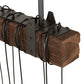 Meyda Lighting Wood Beam 48" 15-Light Natural Wood & Wrought Iron Island Pendant Light