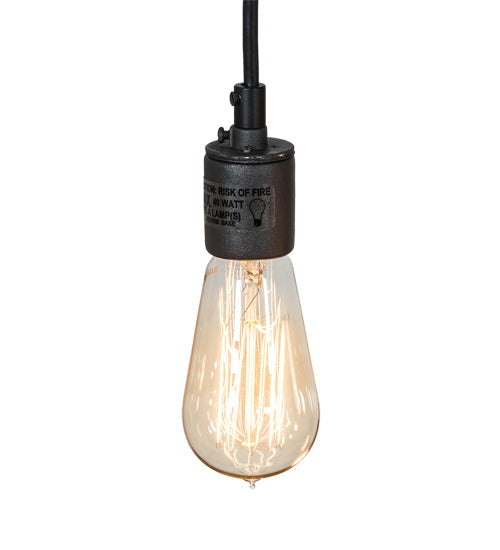 Meyda Lighting Wood Beam 48" 15-Light Natural Wood & Wrought Iron Island Pendant Light