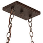 Meyda Lighting Wood Ducks 39" 3-Light Mahogany Bronze island Pendant Light With Multi-Colored Shade Glass