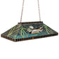Meyda Lighting Wood Ducks 39" 3-Light Mahogany Bronze island Pendant Light With Multi-Colored Shade Glass