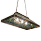 Meyda Lighting Wood Ducks 39" 3-Light Mahogany Bronze island Pendant Light With Multi-Colored Shade Glass