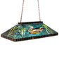 Meyda Lighting Wood Ducks 39" 3-Light Mahogany Bronze island Pendant Light With Multi-Colored Shade Glass
