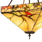 Meyda Lighting Woodland Berries 22" 3-Light Mahogany Bronze Inverted Pendant Light With Multi-Colored Shade Glass