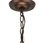Meyda Lighting Woodland Berries 22" 3-Light Mahogany Bronze Inverted Pendant Light With Multi-Colored Shade Glass
