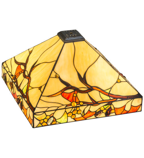 Meyda Lighting Woodland Berries 22" Multi-Colored Shade Glass