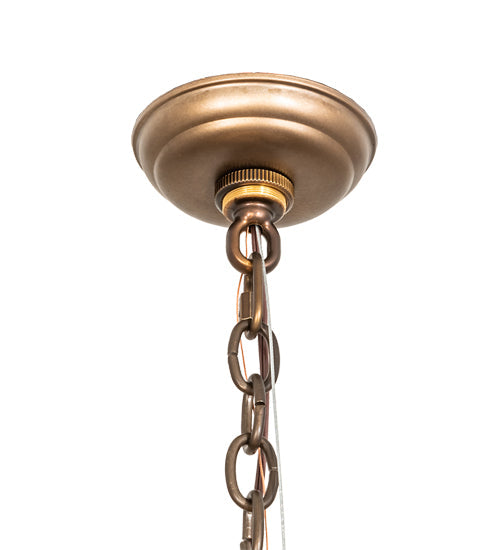 Meyda Lighting Woodland Pine 29" 6-Light Dark Burnished Antique Copper Chandelier With Ivory Faux Candlelight