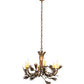 Meyda Lighting Woodland Pine 29" 6-Light Dark Burnished Antique Copper Chandelier With Ivory Faux Candlelight
