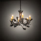 Meyda Lighting Woodland Pine 29" 6-Light Dark Burnished Antique Copper Chandelier With Ivory Faux Candlelight