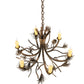 Meyda Lighting Woodland Pine 29" 6-Light Dark Burnished Antique Copper Chandelier With Ivory Faux Candlelight