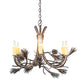 Meyda Lighting Woodland Pine 29" 6-Light Dark Burnished Antique Copper Chandelier With Ivory Faux Candlelight