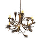 Meyda Lighting Woodland Pine 29" 6-Light Dark Burnished Antique Copper Chandelier With Ivory Faux Candlelight