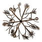 Meyda Lighting Woodland Pine 29" 6-Light Dark Burnished Antique Copper Chandelier With Ivory Faux Candlelight