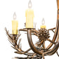 Meyda Lighting Woodland Pine 29" 6-Light Dark Burnished Antique Copper Chandelier With Ivory Faux Candlelight