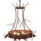 Meyda Lighting Woodland Pine 36" 4-Light Rust Inverted Pendant Light With Amber Mica & Beige Iridescent Shade Glass