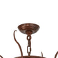 Meyda Lighting Woodland Pine 36" 4-Light Rust Inverted Pendant Light With Amber Mica & Beige Iridescent Shade Glass