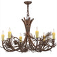 Meyda Lighting Woodland Pine 36" 6-Light Wrought Iron & Mahogany Bronze Chandelier With Ivory Faux Candlelight