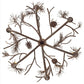 Meyda Lighting Woodland Pine 36" 6-Light Wrought Iron & Mahogany Bronze Chandelier With Ivory Faux Candlelight