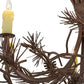 Meyda Lighting Woodland Pine 36" 6-Light Wrought Iron & Mahogany Bronze Chandelier With Ivory Faux Candlelight