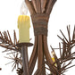 Meyda Lighting Woodland Pine 36" 6-Light Wrought Iron & Mahogany Bronze Chandelier With Ivory Faux Candlelight