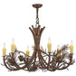 Meyda Lighting Woodland Pine 36" 6-Light Wrought Iron & Mahogany Bronze Chandelier With Ivory Faux Candlelight