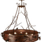 Meyda Lighting Woodland Pine 58" 8-Light Rust Inverted Pendant Light With Amber Mica & Beige Iridescent Shade Glass