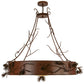Meyda Lighting Woodland Pine 58" 8-Light Rust Inverted Pendant Light With Amber Mica & Beige Iridescent Shade Glass