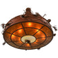 Meyda Lighting Woodland Pine 58" 8-Light Rust Inverted Pendant Light With Amber Mica & Beige Iridescent Shade Glass