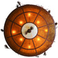 Meyda Lighting Woodland Pine 58" 8-Light Rust Inverted Pendant Light With Amber Mica & Beige Iridescent Shade Glass