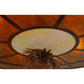 Meyda Lighting Woodland Pine 58" 8-Light Rust Inverted Pendant Light With Amber Mica & Beige Iridescent Shade Glass