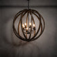 Meyda Lighting Woodward 46" 8-Light Bronze & Oak Barrel Stave Pendant Light