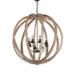 Meyda Lighting Woodward 46" 8-Light Bronze & Oak Barrel Stave Pendant Light