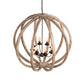 Meyda Lighting Woodward 46" 8-Light Bronze & Oak Barrel Stave Pendant Light