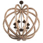 Meyda Lighting Woodward 46" 8-Light Bronze & Oak Barrel Stave Pendant Light
