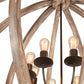 Meyda Lighting Woodward 46" 8-Light Bronze & Oak Barrel Stave Pendant Light