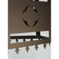 Meyda Lighting Woolf 24" 6-Light Mahogany Bronze Pendant Light With Clear Shade Glass and Down Light