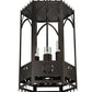Meyda Lighting Woolf 24" 6-Light Mahogany Bronze Pendant Light With Clear Shade Glass and Down Light