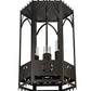 Meyda Lighting Woolf 24" 6-Light Mahogany Bronze Pendant Light With Clear Shade Glass and Down Light