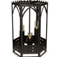 Meyda Lighting Woolf 24" 6-Light Mahogany Bronze Pendant Light With Clear Shade Glass and Down Light
